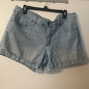 Light wash denim shorts